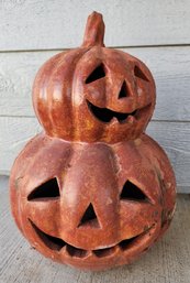 Vintage Large Ceramic Halloween Stacked Pumpkin Decor