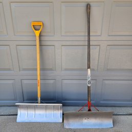 (2) Metal Base Snow Shovels