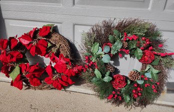 (2) Hanging Christmas Wreath Selections