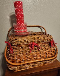 Vintage Picnic Set With Flatware