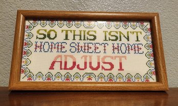 Handmade Framed Needlepoint HOME DECOR Hanging Accent