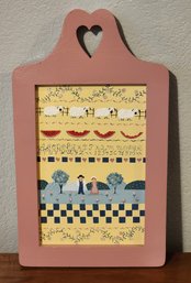 Vintage Handpainted Alphabet Sampler On Wood