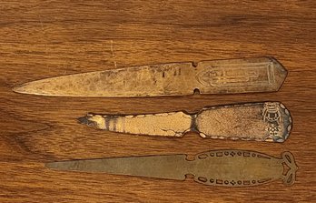 (3) Vintage Metal Letter Openers