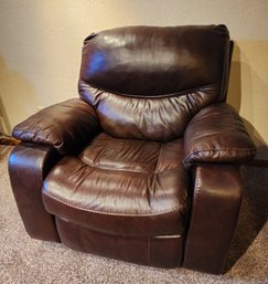 Synthetic Brown Leather Recliner Chair