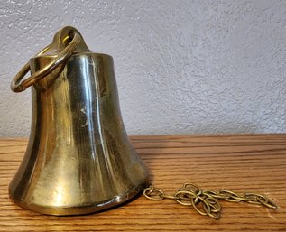 Vintage Brass Bell With Hanging Chain