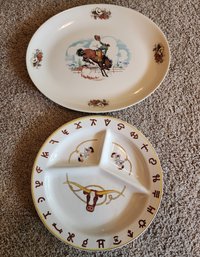 (2) Vintate Home Decor Serving Platters Feat. Homer Laughlin