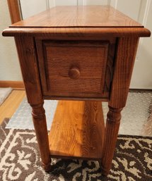 Vintage Side Table With Storage Drawer