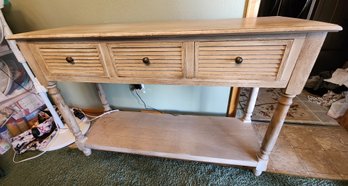 Wooden Buffet Table With Drawer Storage