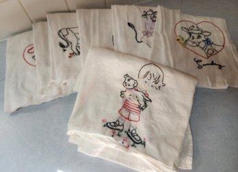 Assortment Of Embroidered Hand Towels DAYS OF THE WEEK