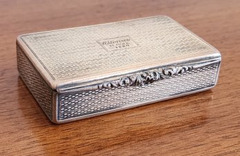 Rare Antique Scottish Silver Ornate Snuff Box By James Nasmyth