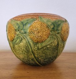 RARE Vintage ROSEVILLE ART POTTERY SUNFLOWER JARDINIERE Pottery Planter