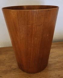 Vintage Mid Century Modern MADE IN Sweden Wooden Wastebasket Container