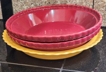 (3) Ceramic CHANTAL Pie Baking Pans