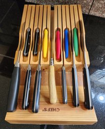 Beautiful Variety Of Cutlery Knives With Organizer Tray