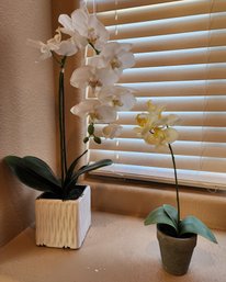 (2) ORCHID Style Artificial Floral Decor