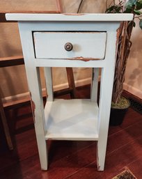 Vintage Shabby Chic Style Side Table With Drawer