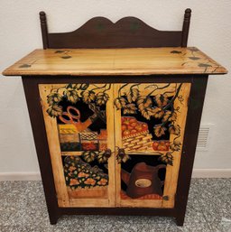 Made In Phillipines Wooden Carved Storage Cabinet