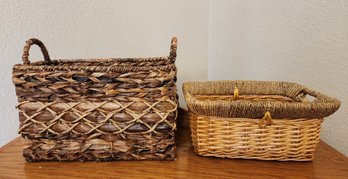 (2) Home Decor Woven Baskets