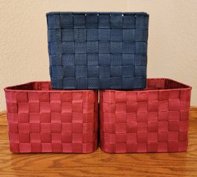 (3) Woven Storage Baskets