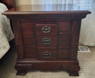 Vintage Wooden Side Table With Drawer Storage #1