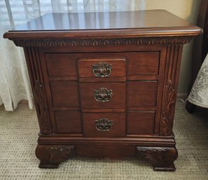 Vintage Wooden Side Table With Drawer Storage #2