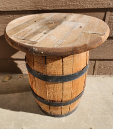 Vintage Barrel Base Side Outdoor Decor Table