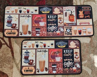 (2) Coffee Theme Soft Plush Rugs