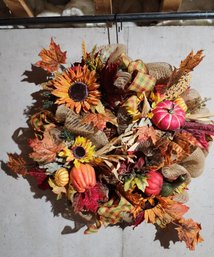 Vintage Hanging Fall Themed Wreath With Hanging Hook