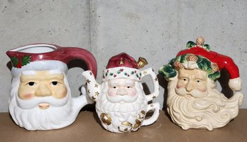 (3) Santa Claus Theme Beverage Serving Vessels