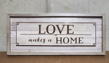 LOVE MAKES A HOME Hanging Home Decor Sign