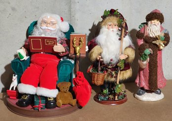 Group Of (3) Santa Claus Figures