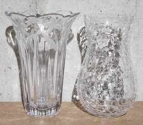 (2) Vintage Glass Flower Vases