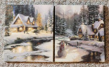 (2) Thomas Kinkade Fine Art Canvas Prints