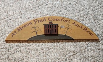 Large Vintage Wooden Home Comfort Wall Accent Sign