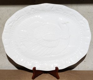 Vintage OGGI Corp. White Ceramic Turkey Serving Platter