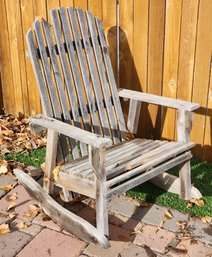 Vintage Outdoor Wooden Patio Rocker Chair #2