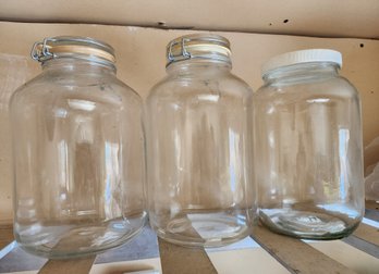 (3) Glass Storage Containers {2 Are FIDO Brand}