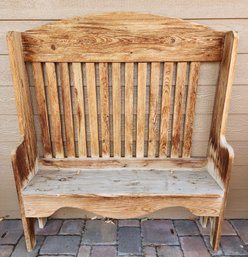 Outdoor Wooden Handmade Lovers Highback Bench