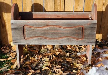 Vintage Handmade Wooden Outdoor Planter Container