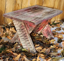 Vintage Handmade Wooden Outdoor Mini Bench Seating Selection