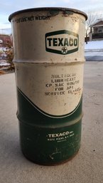 Vintage TEXACO Oil Lubricant Metal Container With Lid