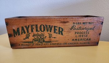 Vintage Wooden MAYFLOWER Cheese Box