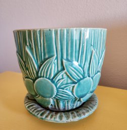 Vintage Turqoiuse Color Flower Pot