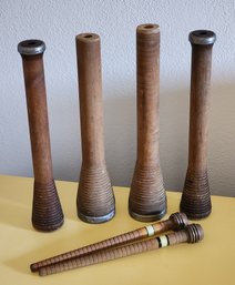 Assortment Of Antique TEXTILE Wooden Bobbins