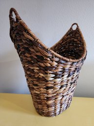 Large Crescent Top Woven Basket