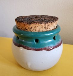 Vintage EARTHWOOD ARTISANS Estes Park Ceramic Vessel With Cork Top