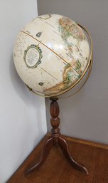 Vintage REPLOGLE 16' Diameter World Globe On Wooden Base