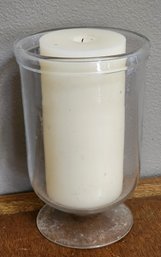 Large Glass Display Canister With Candle