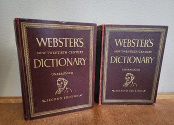 Vintage 1968 WEBSTERS Dictionary 2 Volume Hardback Set