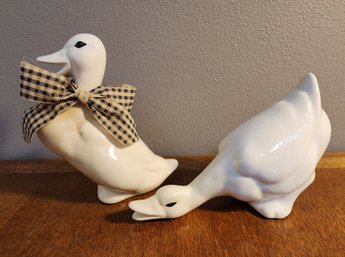 (2) Vintage Ceramic Duck Figures